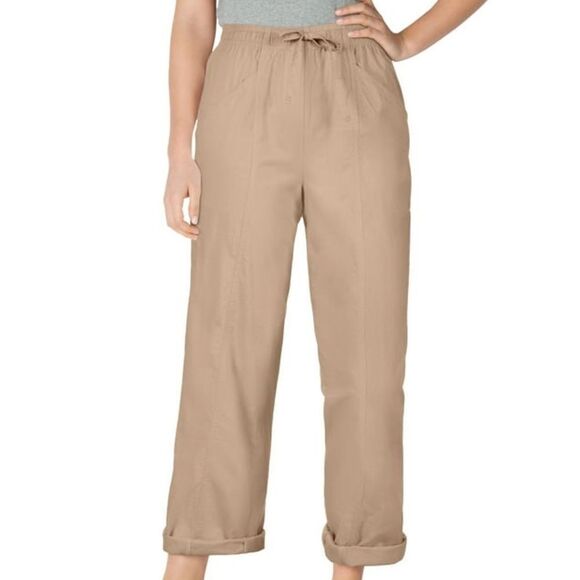 Woman Within Plus Size New Khaki (Tan) The Boardwalk Shorts Bermuda  Sz 20W - Picture 1 of 9